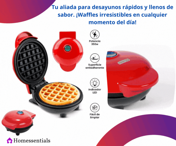 Waflera Para Hacer Waffles Mini(rojo)
